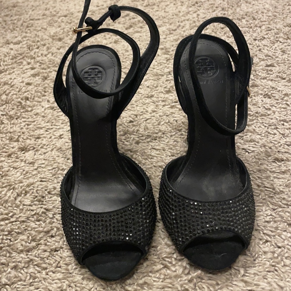 Tory Burch rhinestones wedges size 7